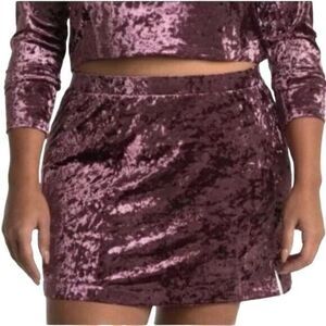 Abound Purple Crushed Velvet Mini Skirt New